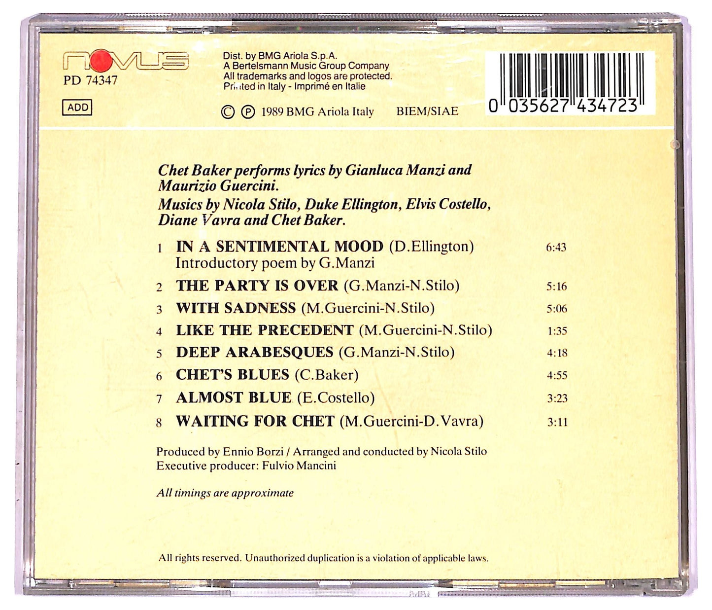 EBOND Chet Baker - Chet On Poetry CD CD080661