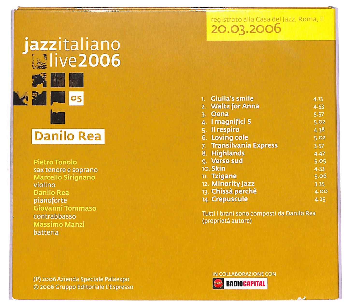 EBOND Danilo Rea - Jazzitaliano Live 2006 CD CD080717