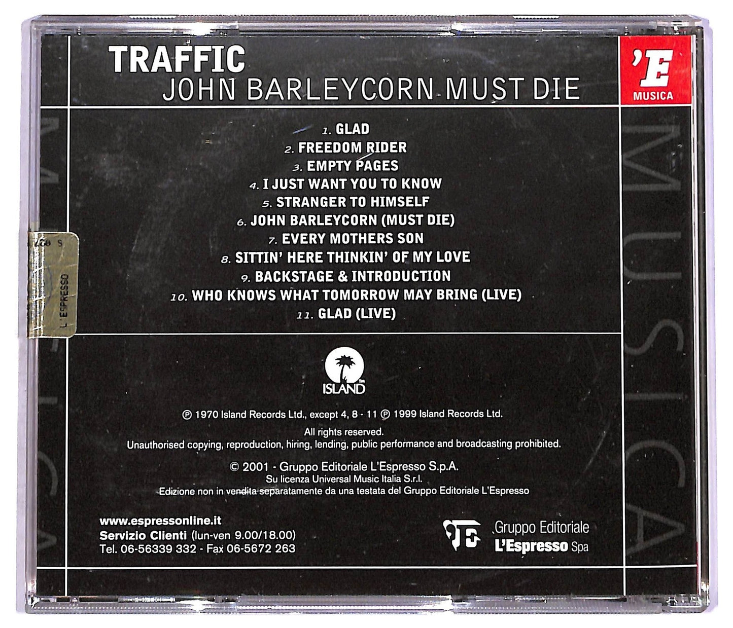 EBOND Traffic - John Barleycorn Must Die CD CD080914