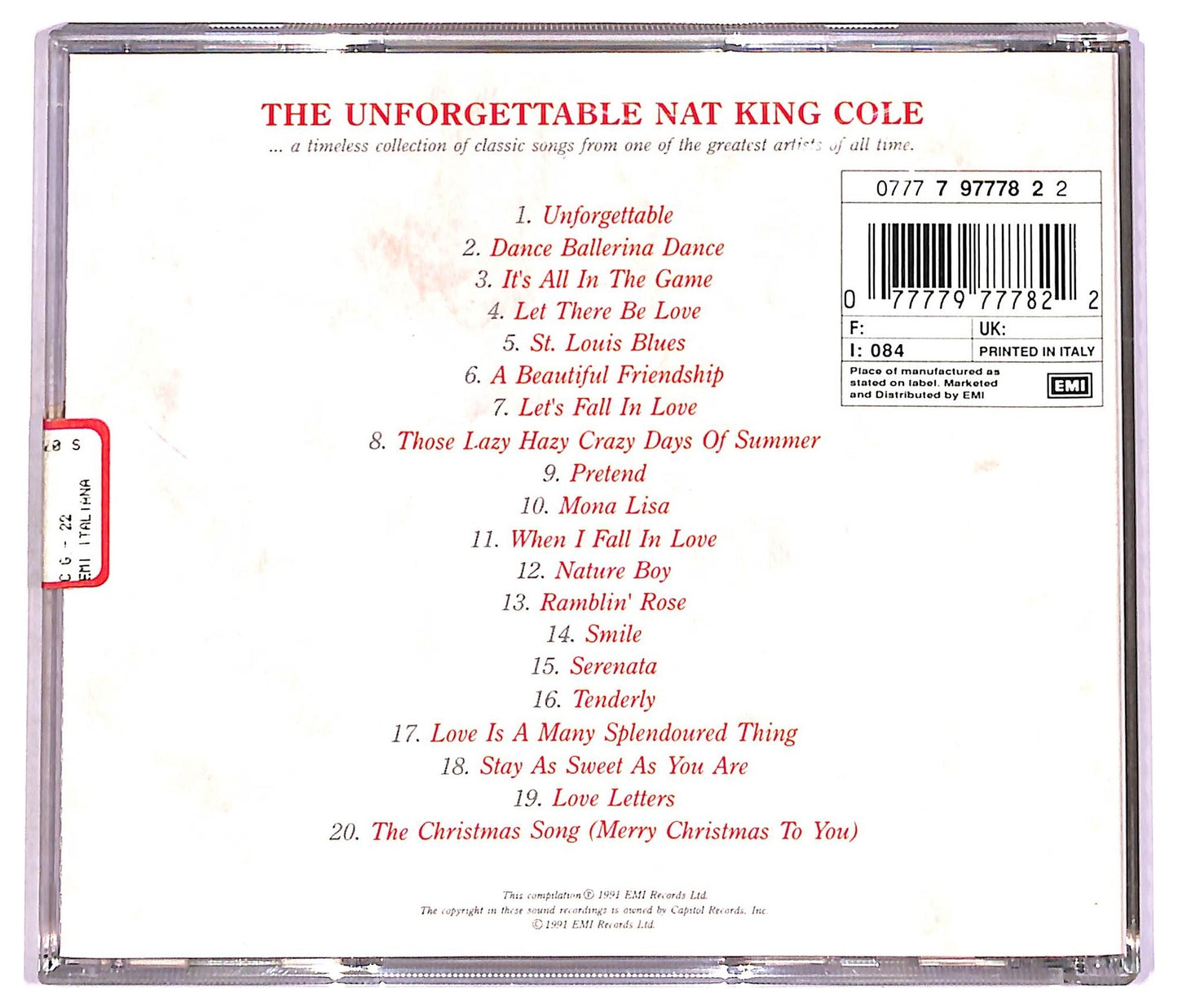 EBOND Nat King Cole - The Unforgettable Nat King Cole CD CD080934