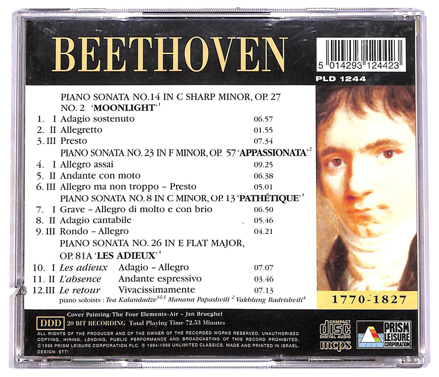 EBOND Beethoven - Favourite Piano Sonatas CD CD081240