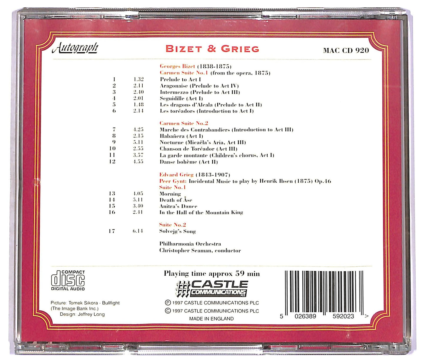 EBOND Bizet Grieg Orchestral Suites - Carmen Peer Gynt CD CD081247