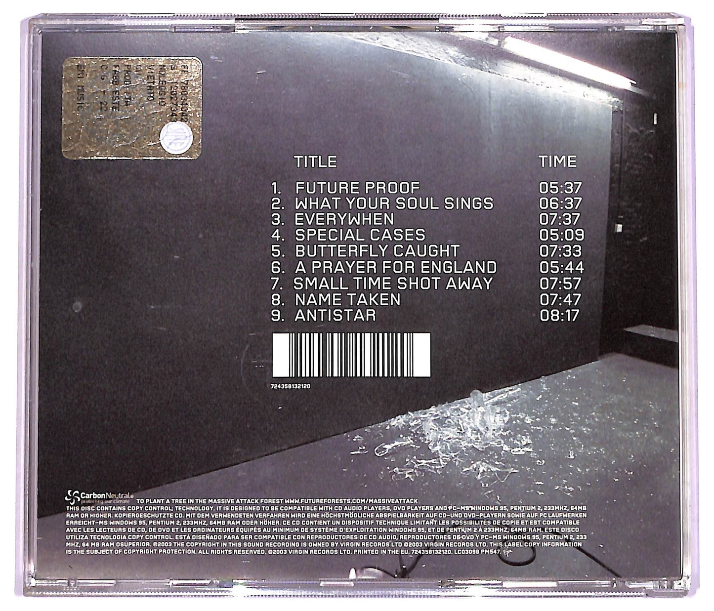 EBOND Massive Attack - 100th Window CD CD081337