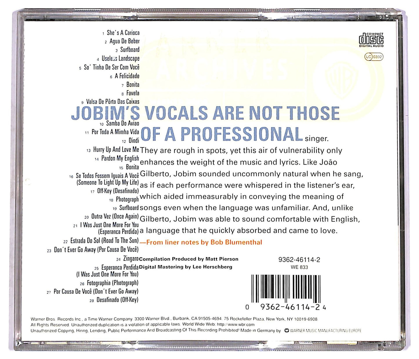 EBOND Antonio Carlos Jobim - Composer CD CD081506