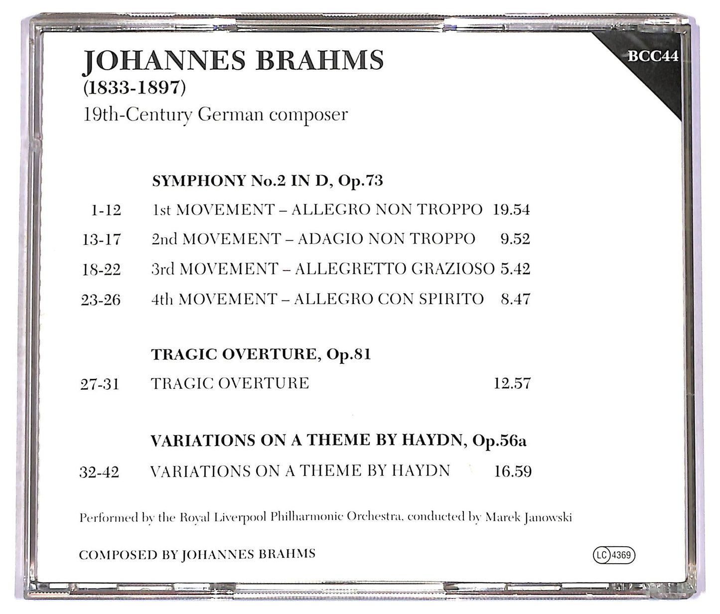 EBOND Brahms - symphony no.2 in d op.23 CD CD081540