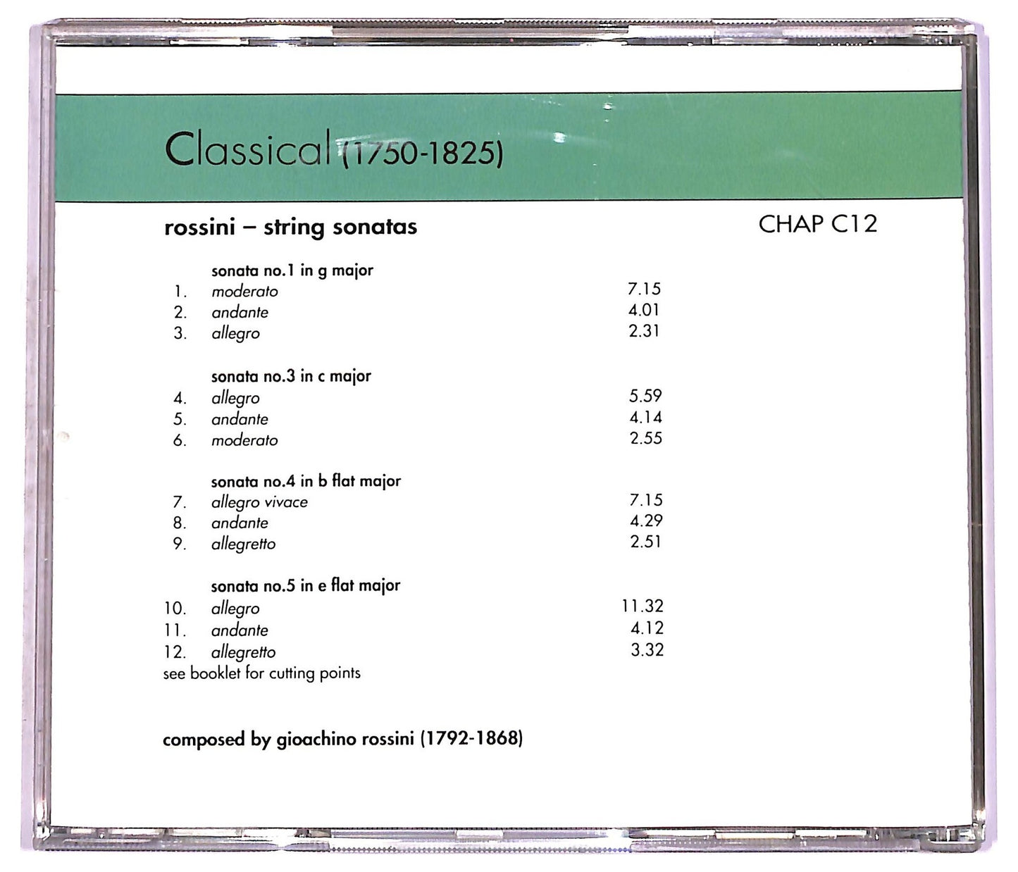 EBOND Rossini - String Sonatas CD CD081609