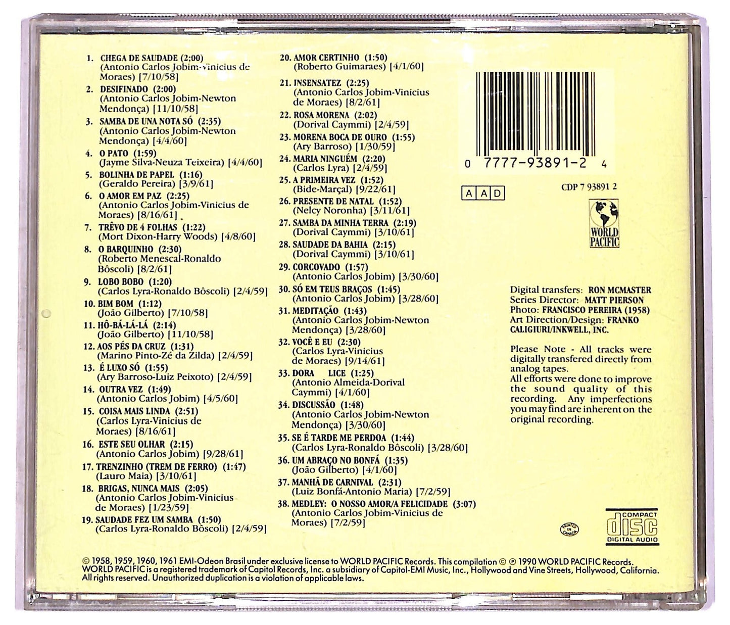 EBOND Joao Gilberto - The Original Bossa Nova Recordings (1958-1961) CD CD081621