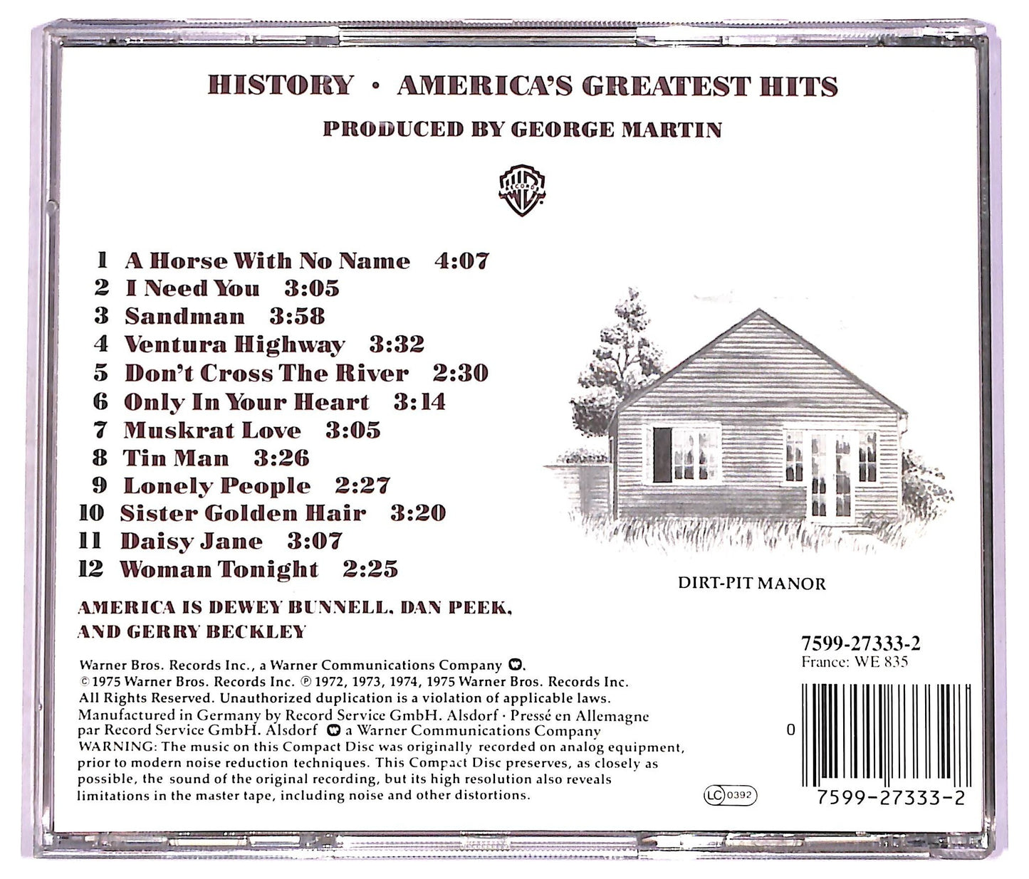 EBOND America - History - America's Greatest Hits CD CD081746