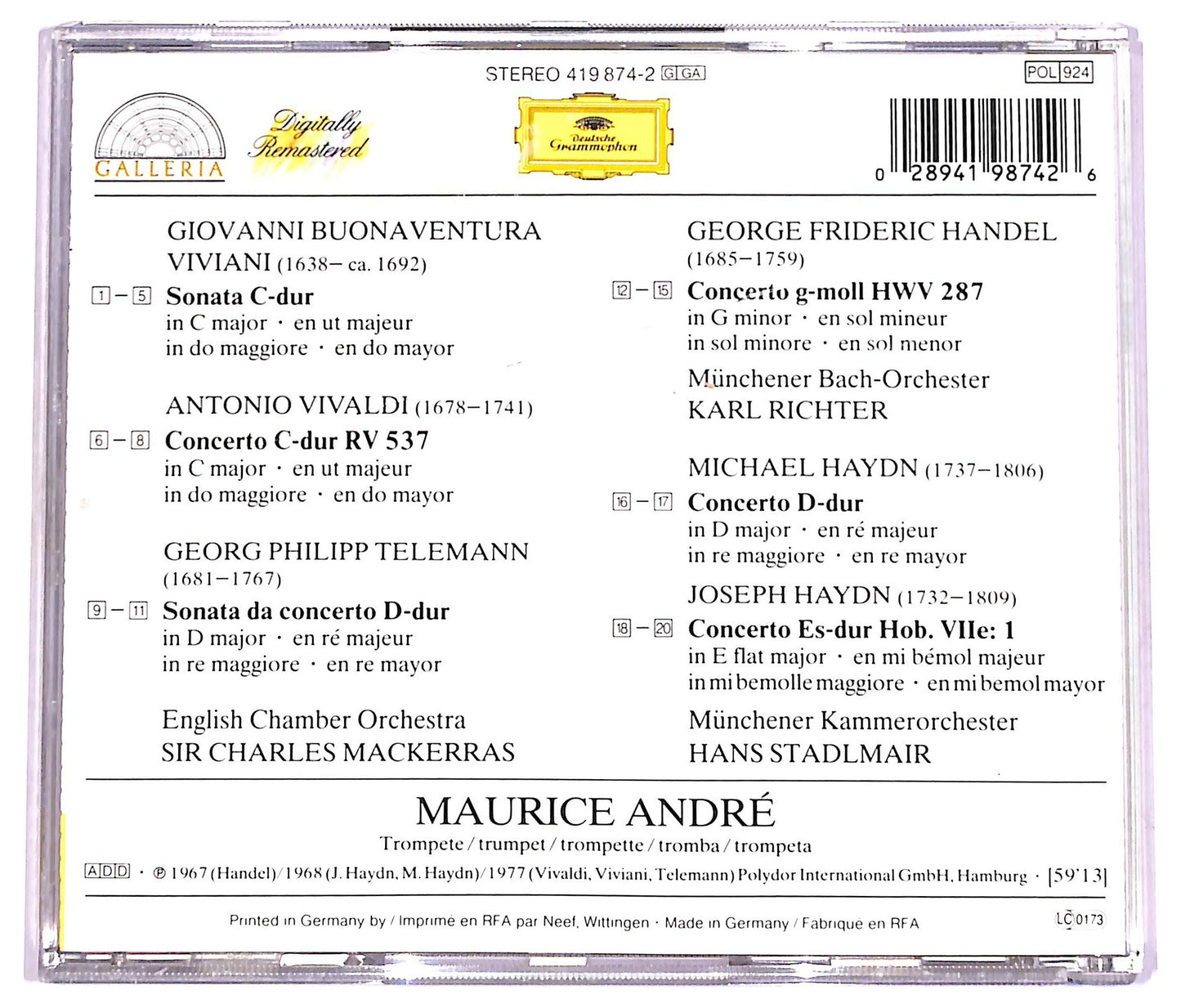 EBOND Maurice Andre - Trompetenkonzerte CD CD082003