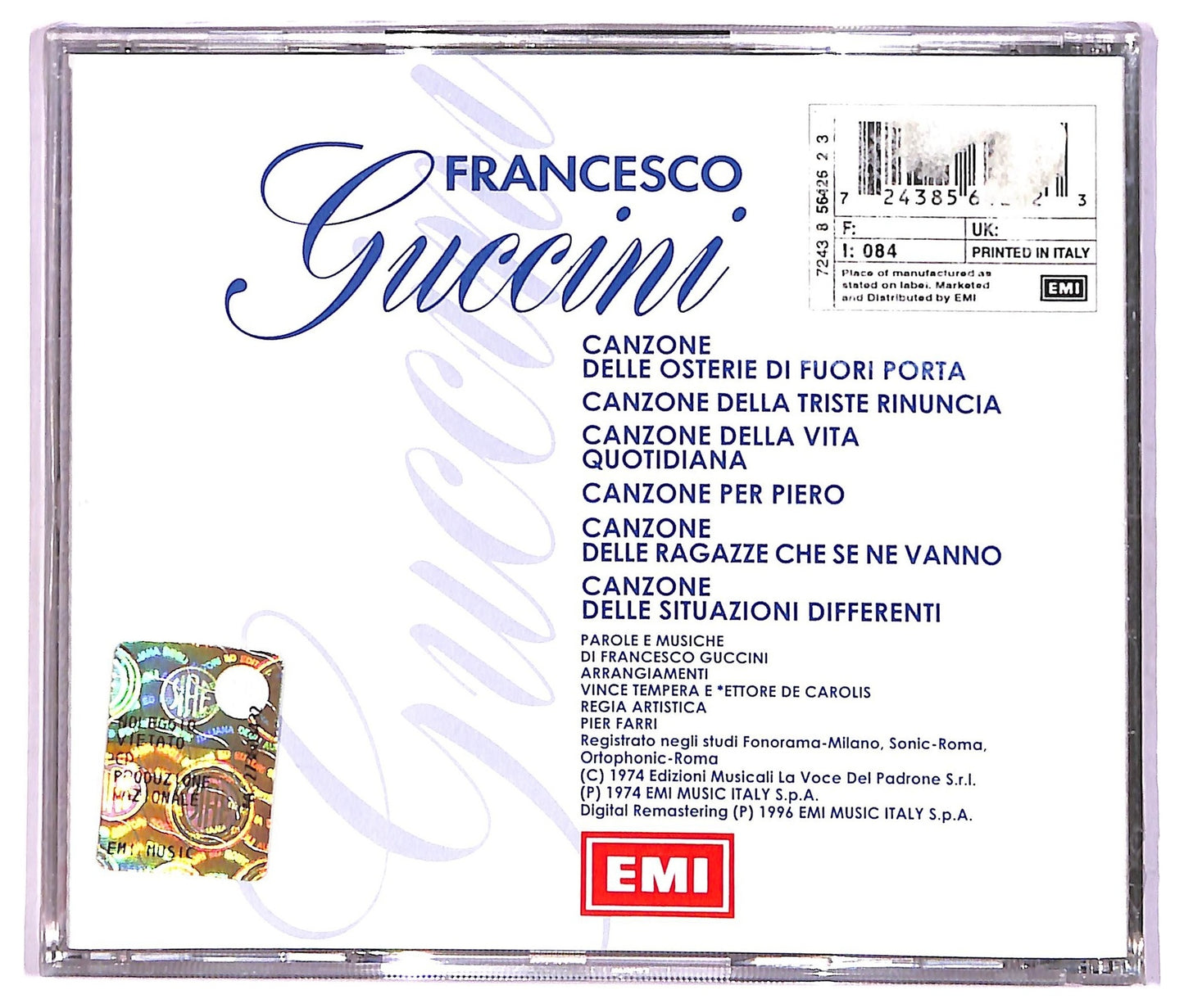 EBOND Francesco Guccini - Stanze Di Vita Quotidiana CD CD082055