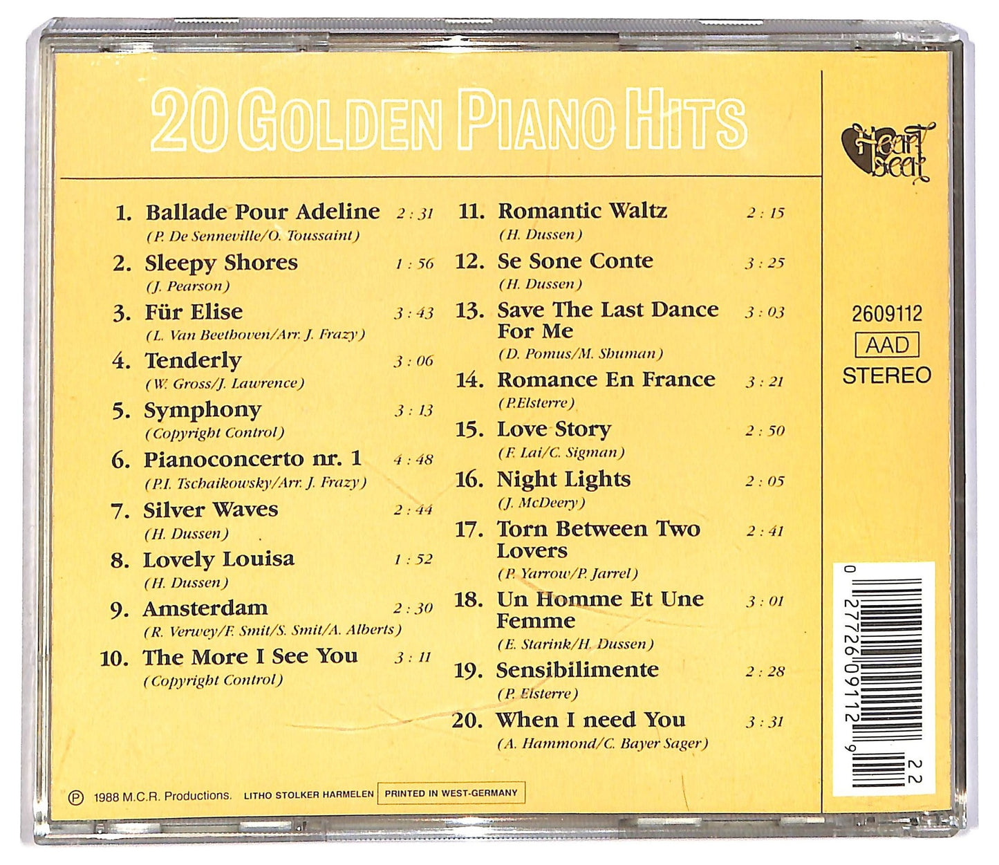 EBOND Various - 20 Golden Piano Hits CD CD082143