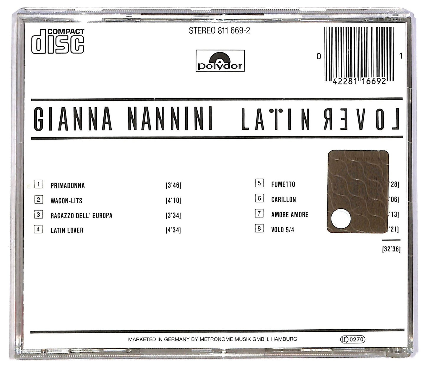 EBOND Gianna Nannini - Latin Lover CD CD082225