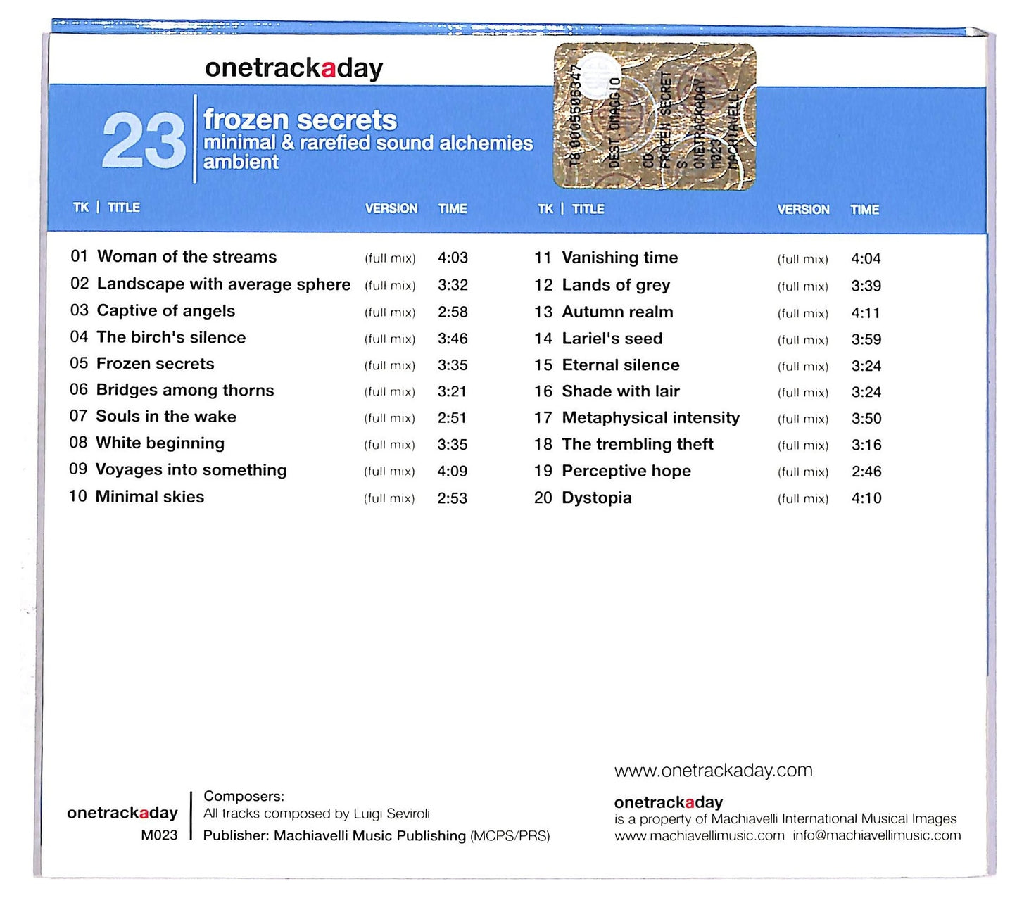 EBOND Frozen Secrets - minimal & rarefield sound alchemies CD CD082308