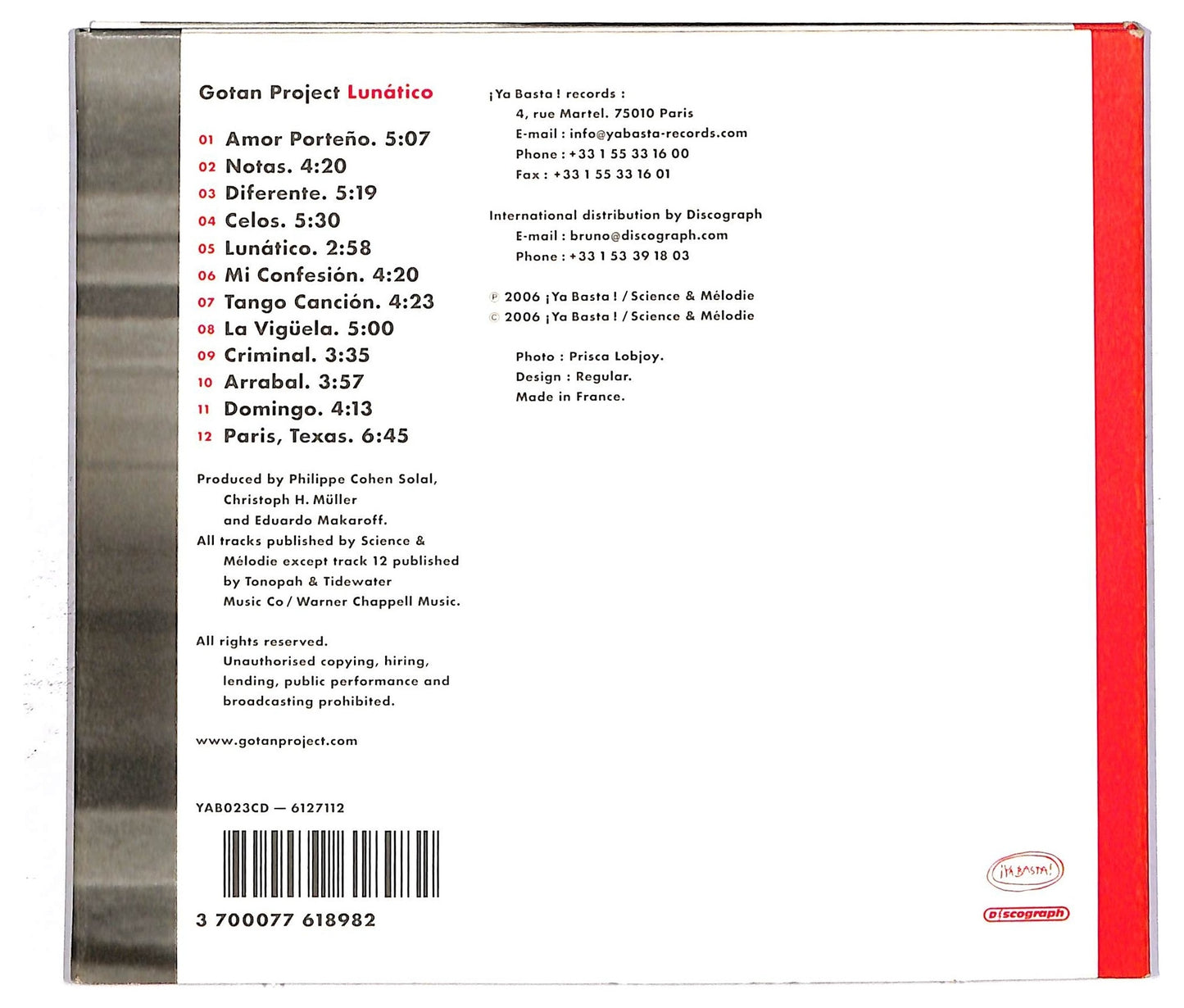 EBOND Gotan Project - Lunatico CD CD082321