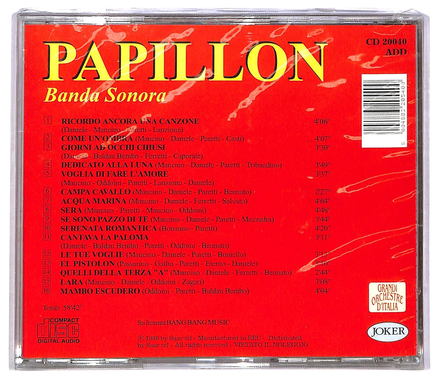 EBOND Various - Papillon Banda Sonora CD CD082723