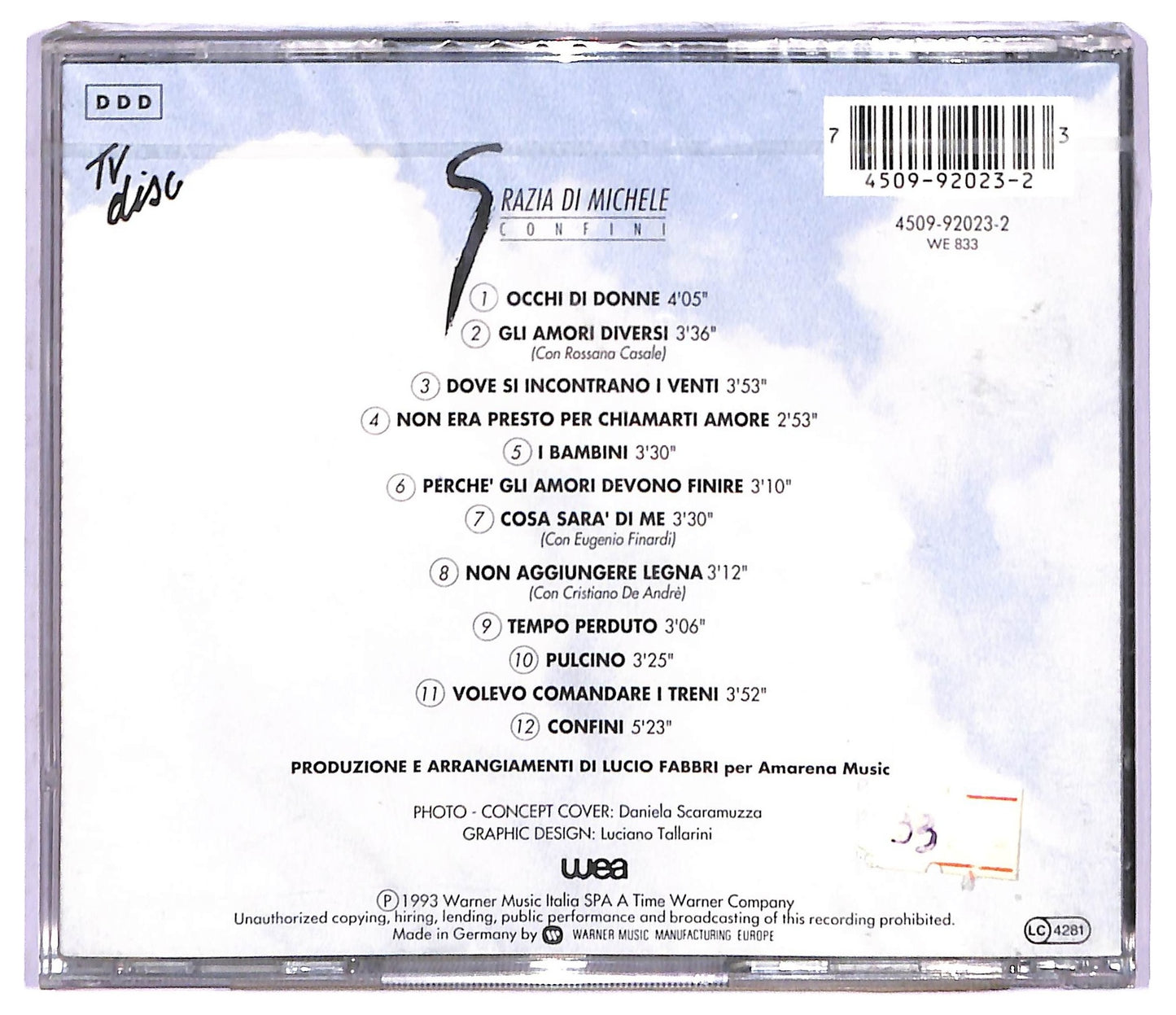 EBOND Grazia Di Michele - Confini CD CD083030