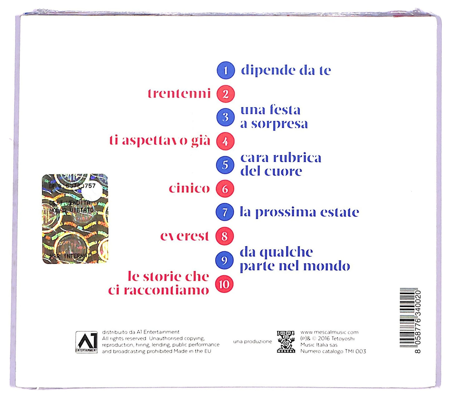 EBOND Perturbazione - Le Storie Che Ci Raccontiamo CD CD083153