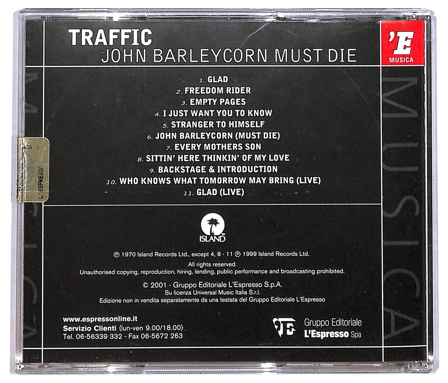 EBOND Traffic - John Barleycorn Must Die CD CD083553