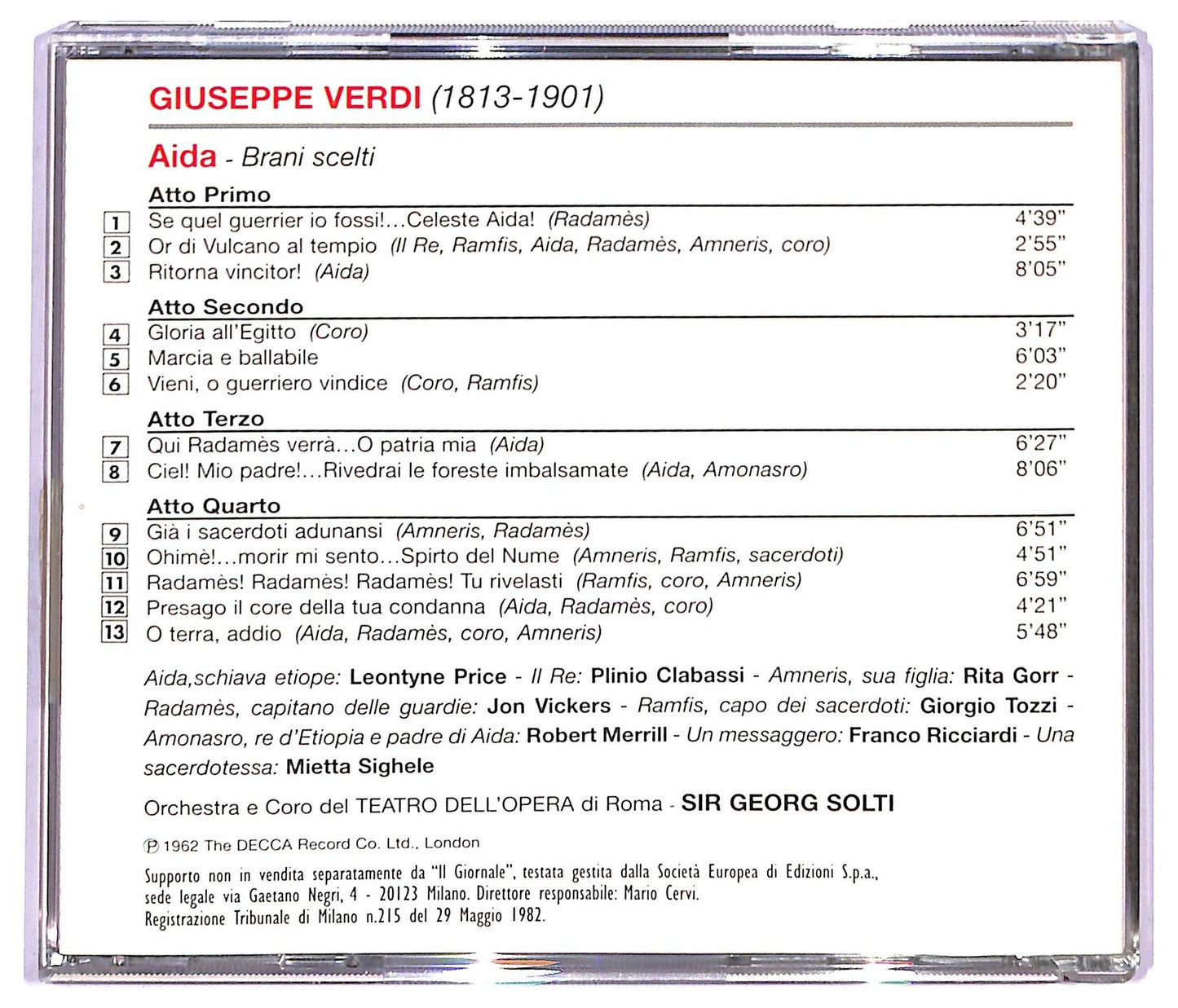 EBOND Giuseppe Verdi - Aida CD CD083920