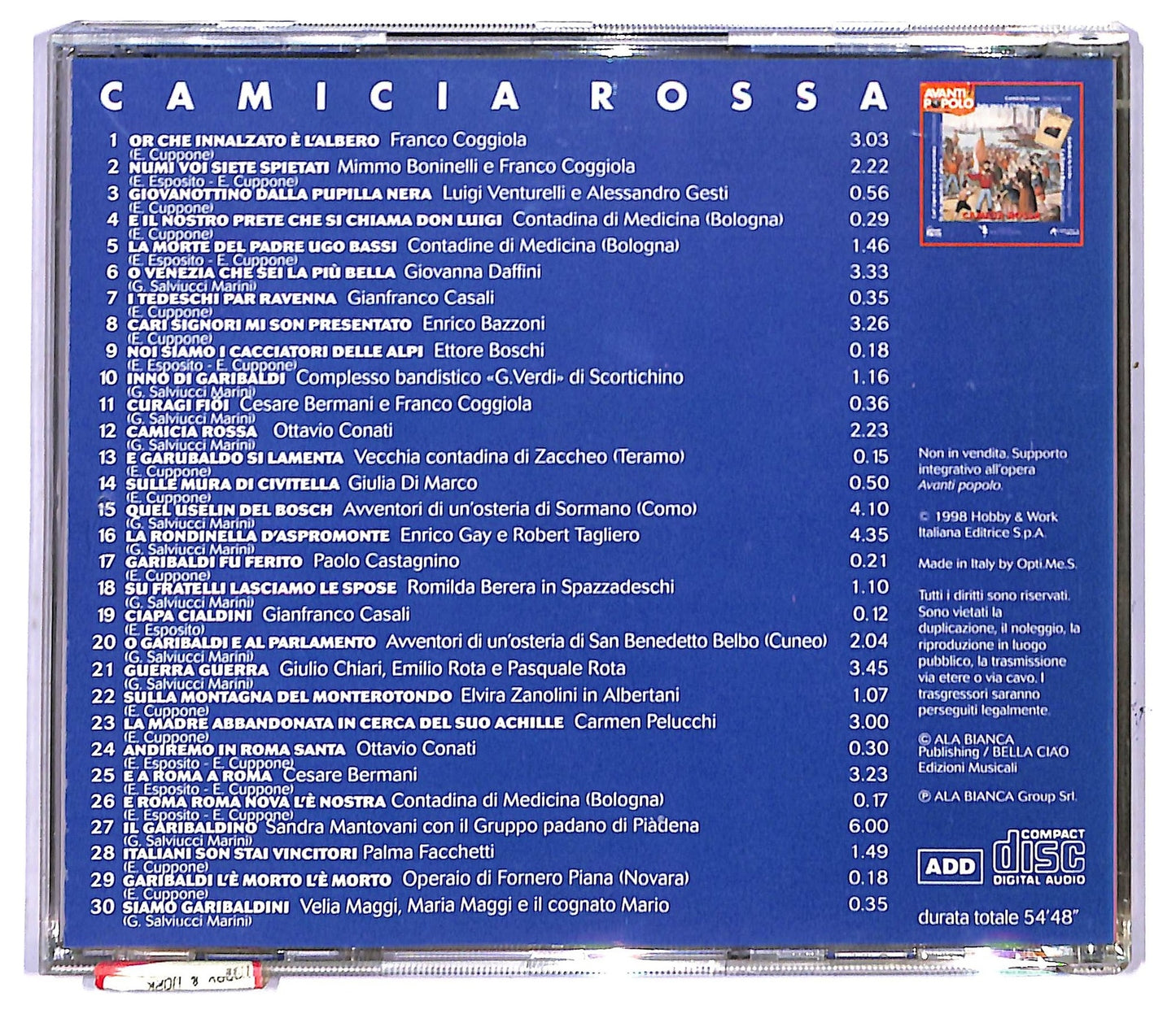 EBOND Various - Avanti Popolo - Camicia Rossa CD CD084222