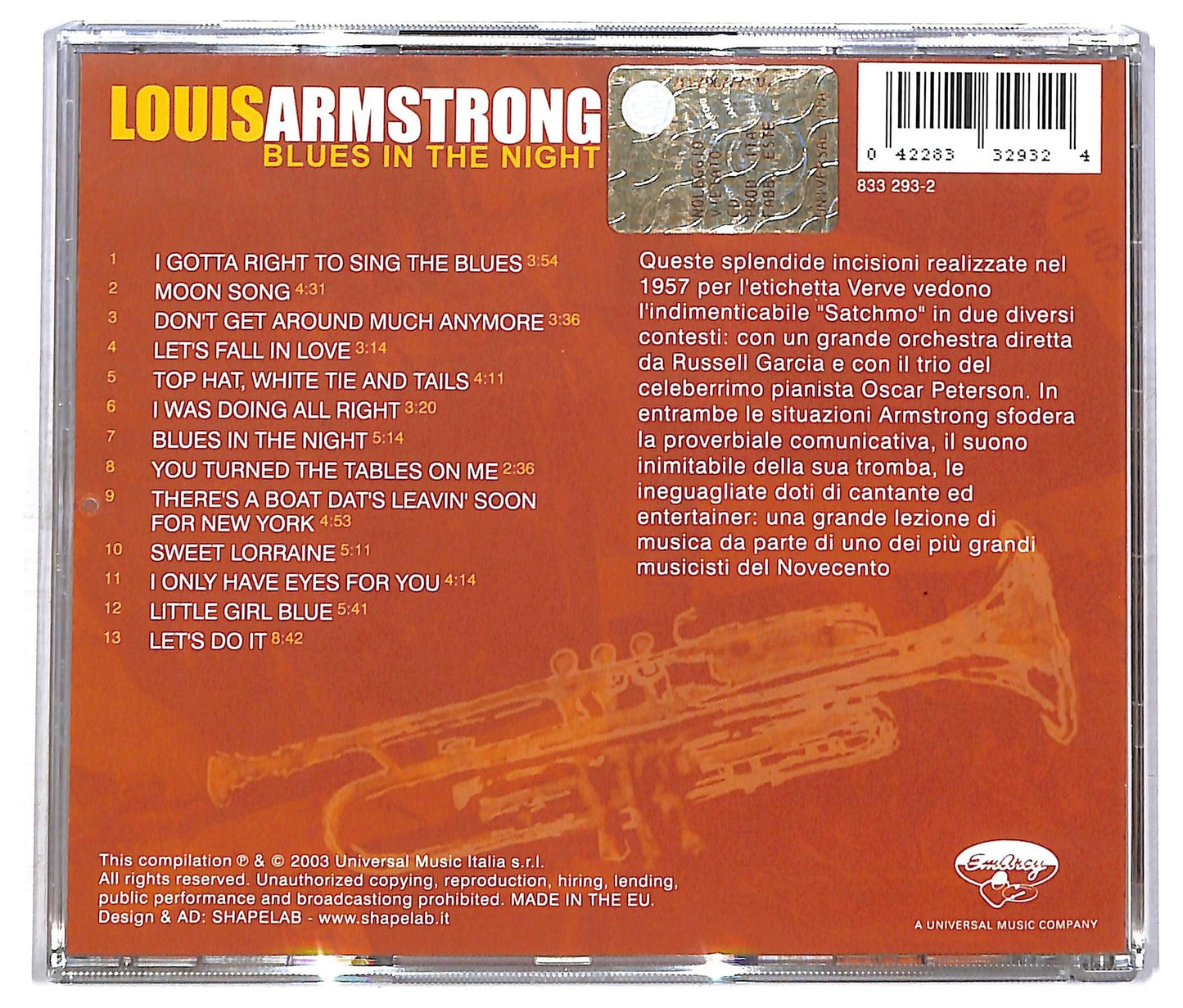 EBOND Louis Armstrong - Blues In The Night CD CD085110