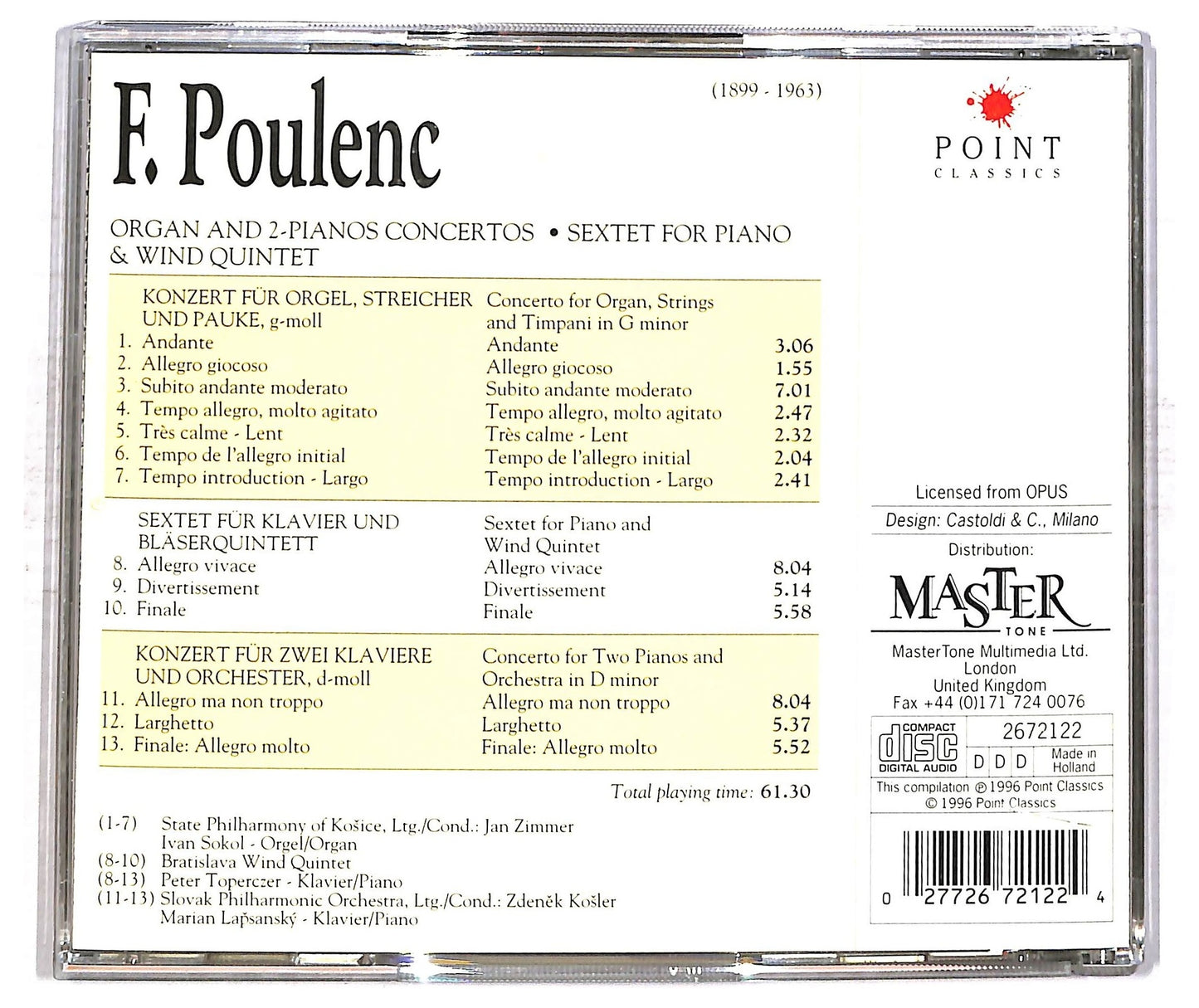 EBOND Poulenc - Organ And 2-Pianos Concertos CD CD086426