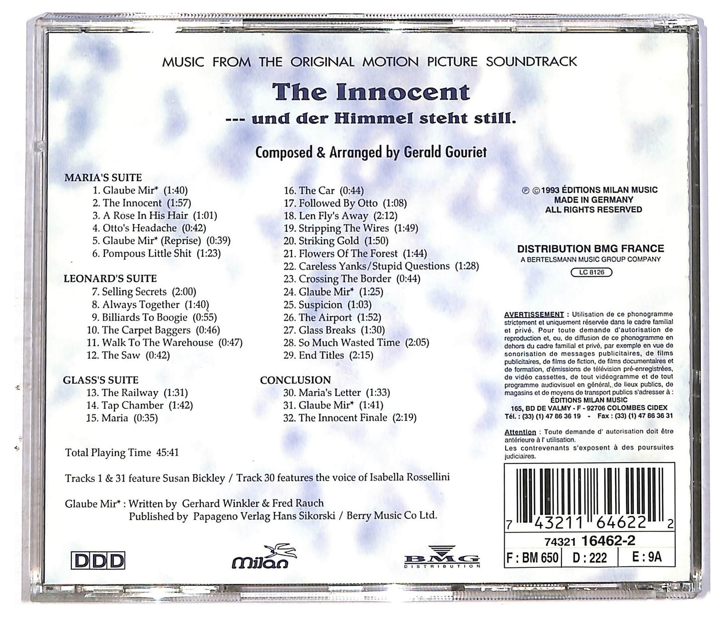 EBOND Gerald Gouriet - The Innocent... Und Der Himmel Steht Still CD CD086436