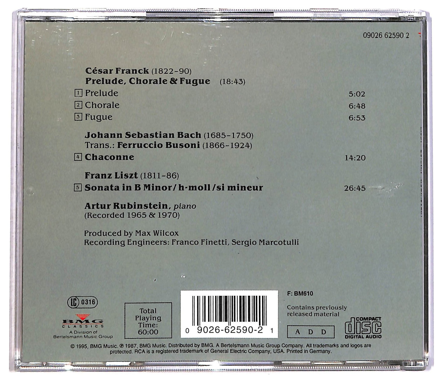 EBOND Arthur Rubinstein - Franck Liszt CD CD086456