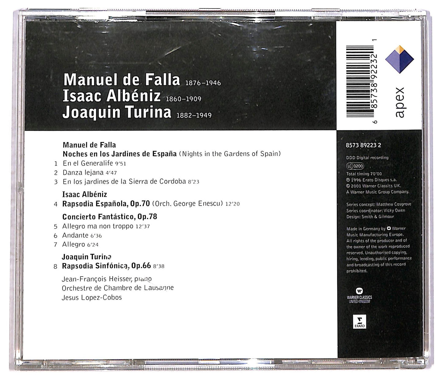 EBOND Falla Albeniz Turina - Works For Piano And Orchestra CD CD086505
