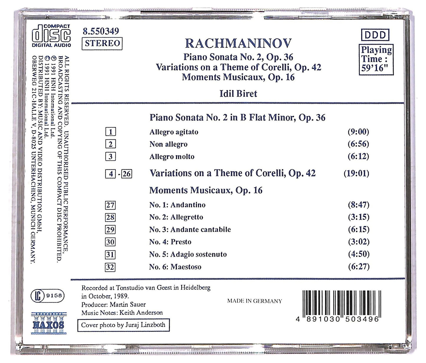 EBOND Rachmaninov - Piano Sonata No. 2 CD CD086508