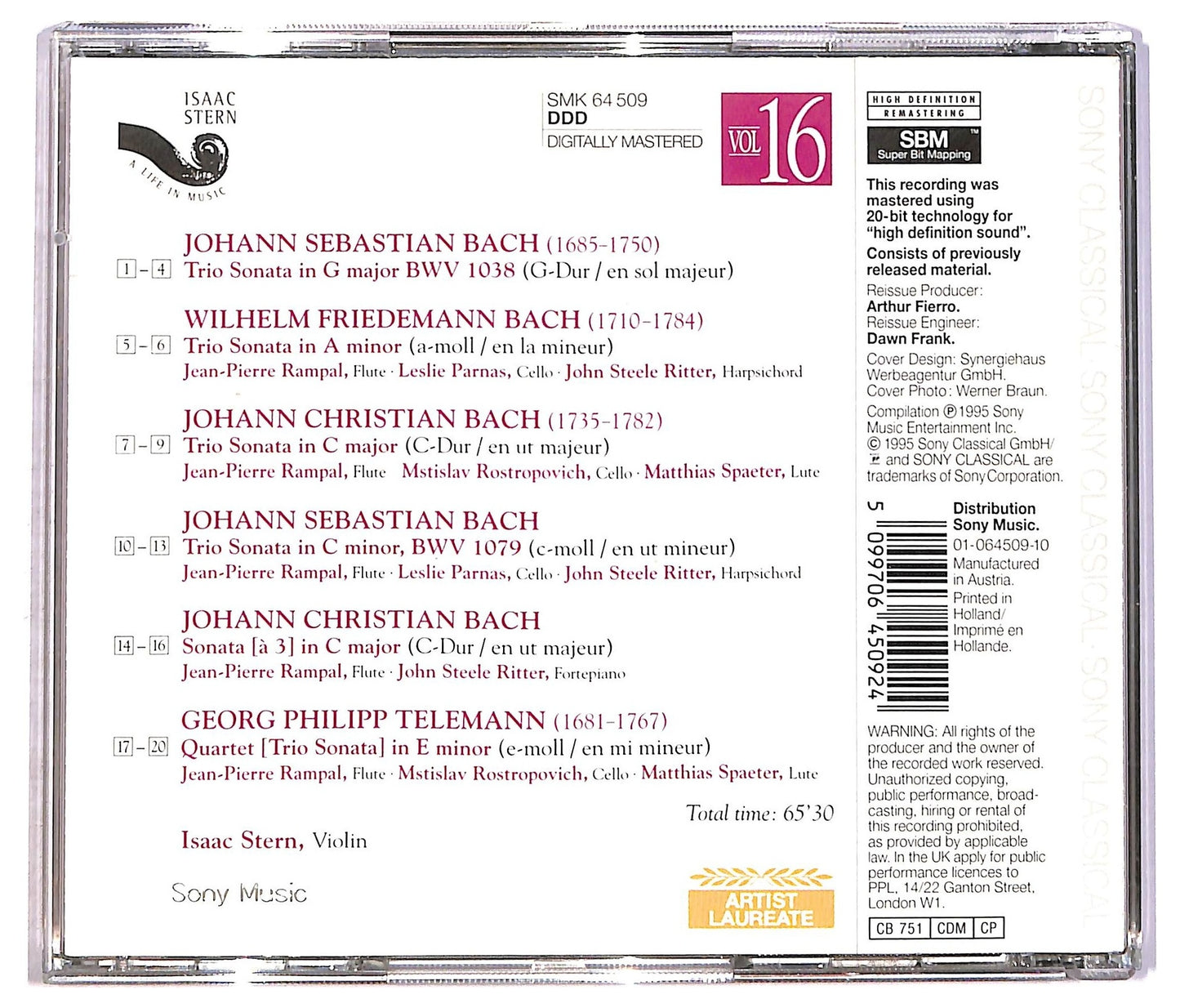 EBOND Trio Sonatas Of Telemann And The Bach Family CD CD086522