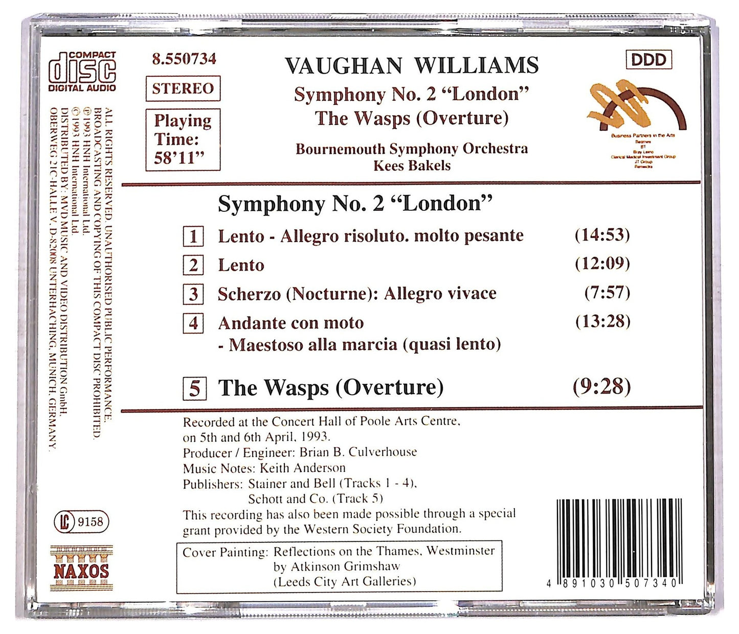 EBOND Vaughan Williams - Symphony No. 2 'London' The Wasps Overture CD CD086524