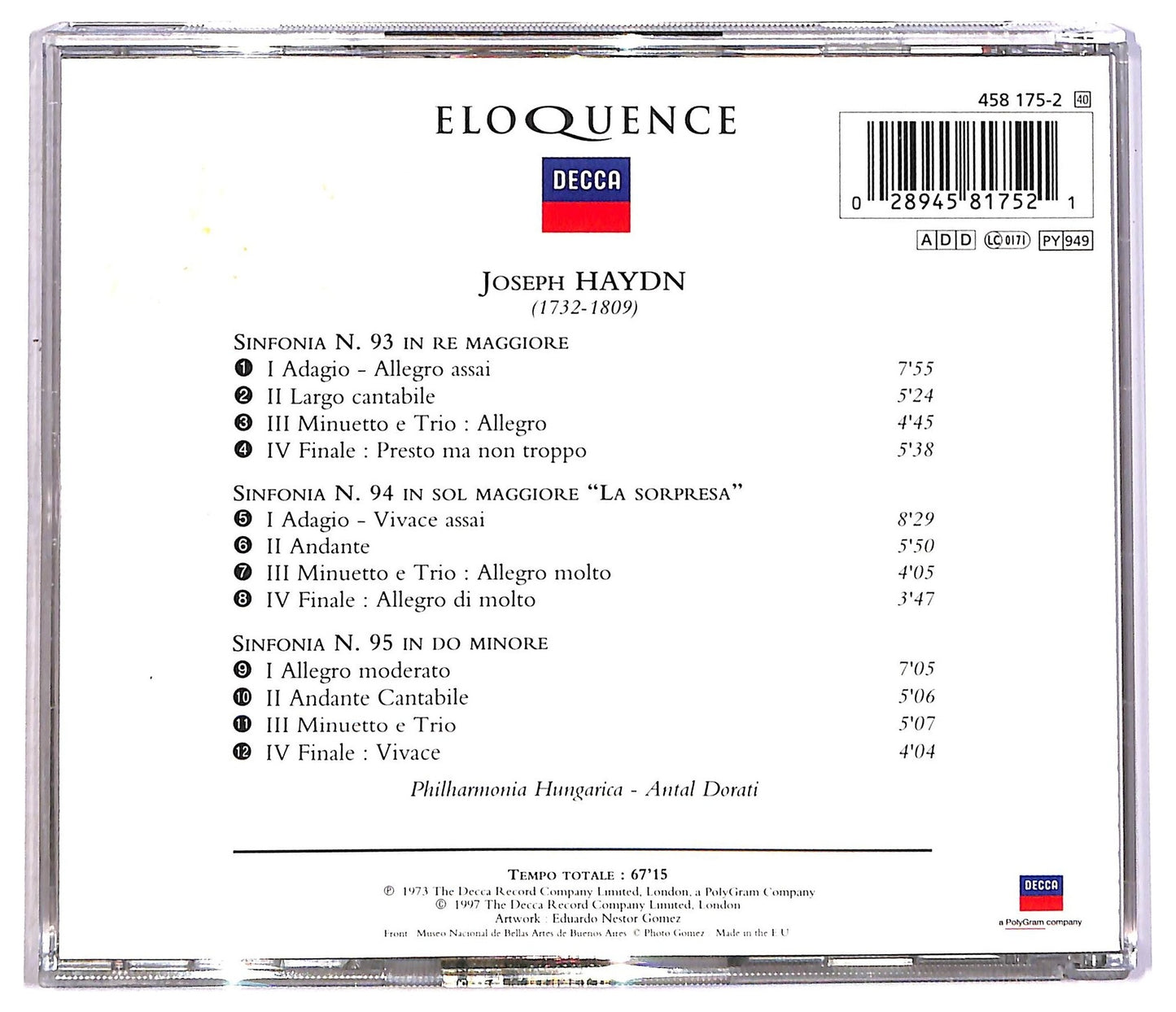 EBOND Haydn - Symphonies Nos. 93, 94 & 95 CD CD086544