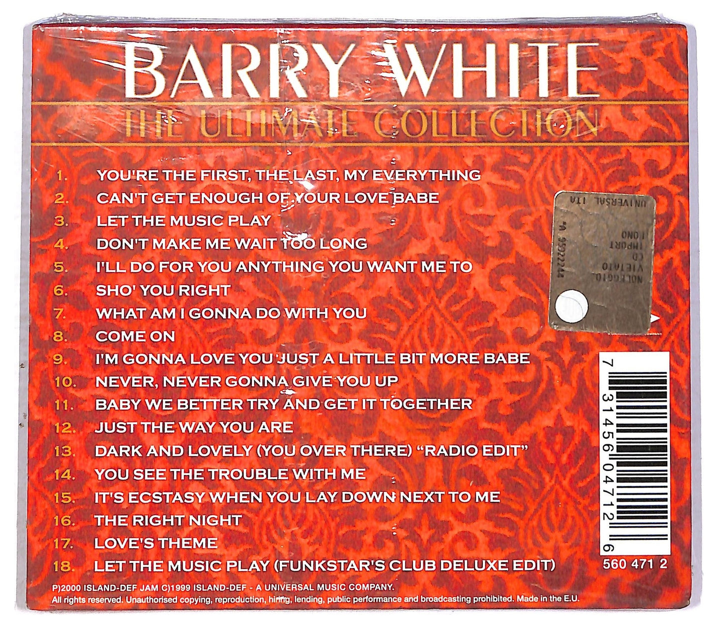 EBOND Barry White - The Ultimate Collection CD CD086904