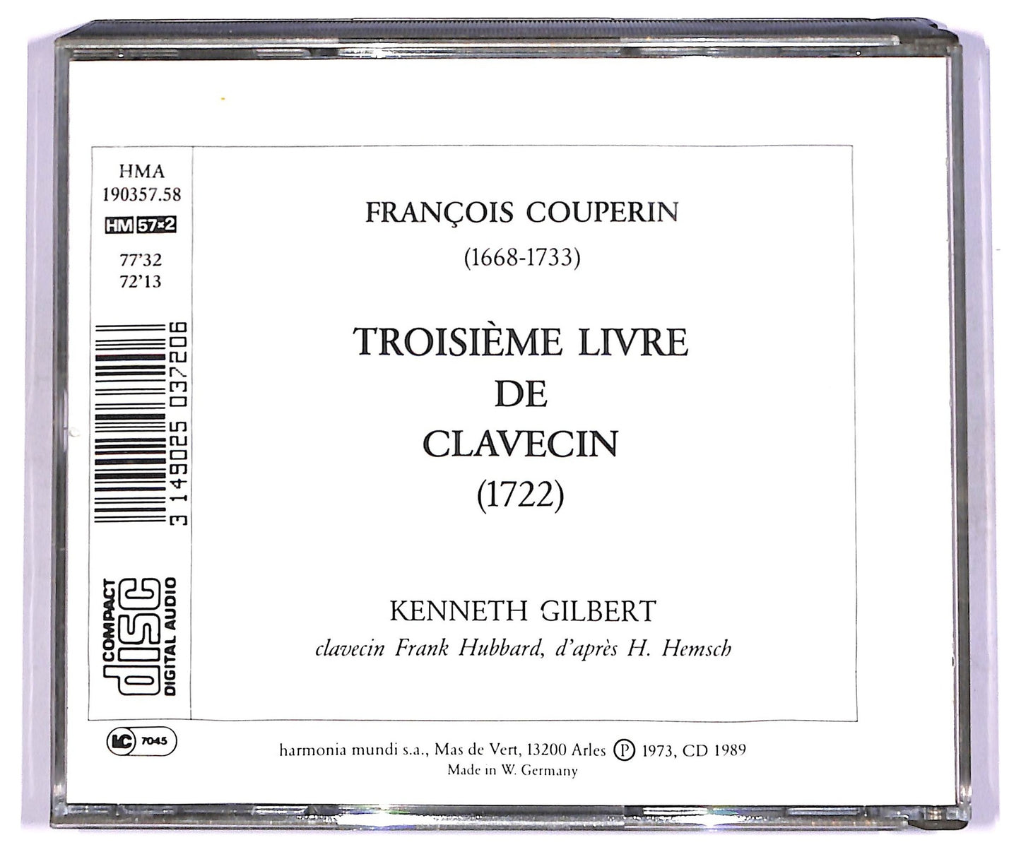 EBOND Francois Couperin - Troisieme Livre De Clavecin CD CD087243