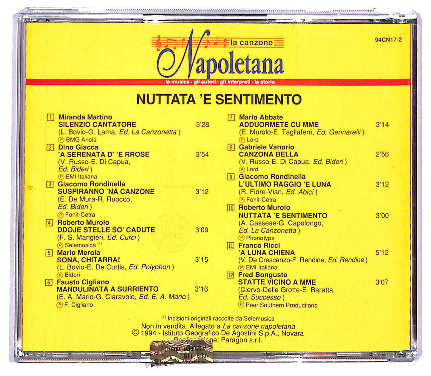 EBOND Various - Nuttata 'E Sentimento CD CD087641