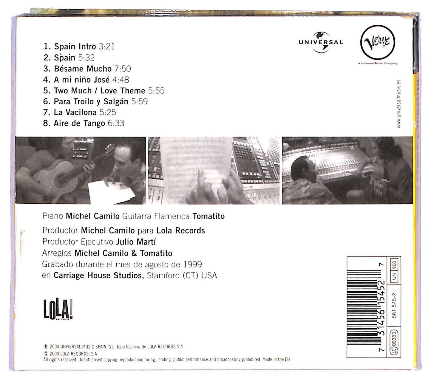 EBOND Michel Camilo & Tomatito - Spain CD CD088015