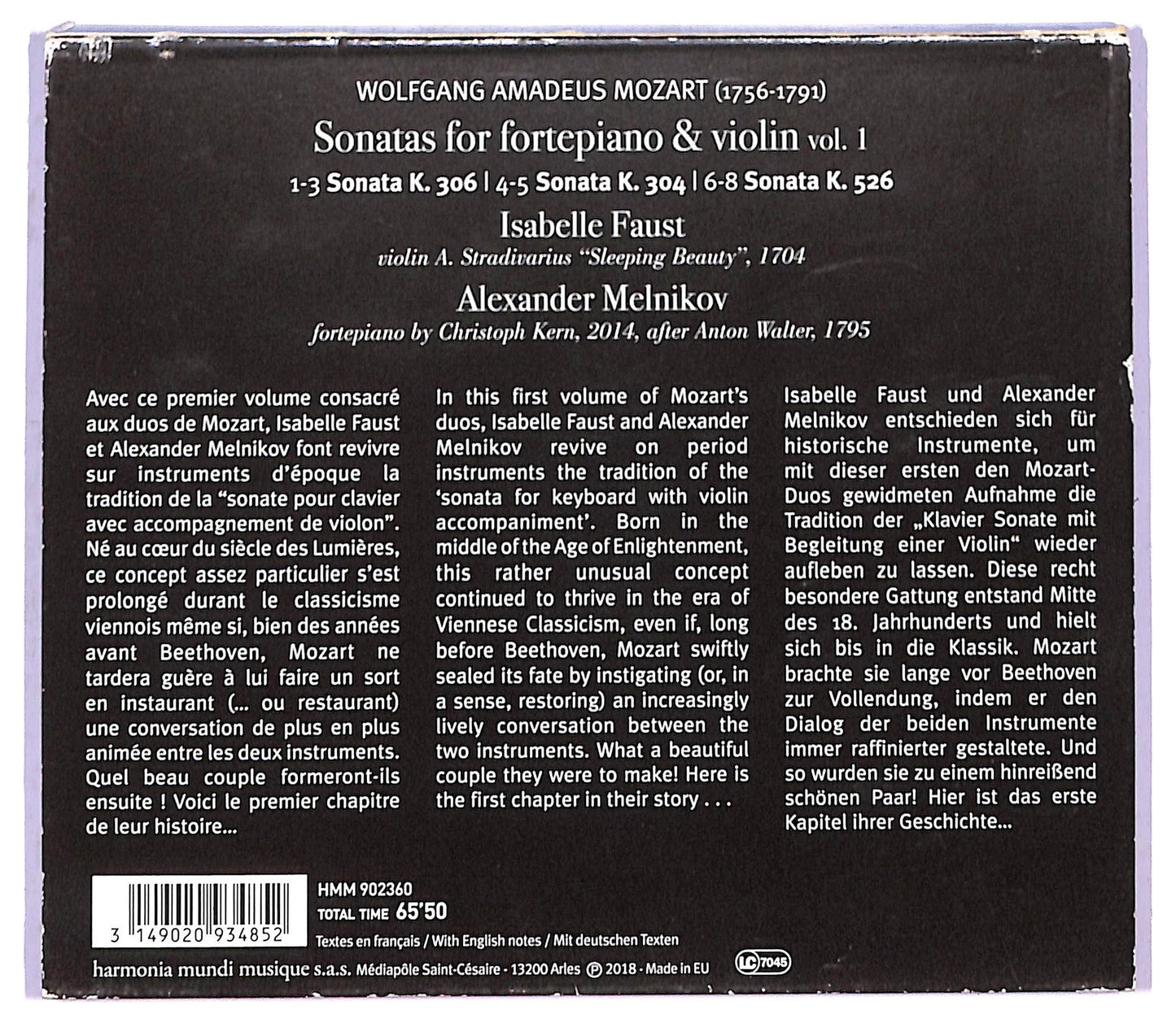 EBOND Amadeus Mozart - Sonatas For Fortepiano & Violin CD CD088043