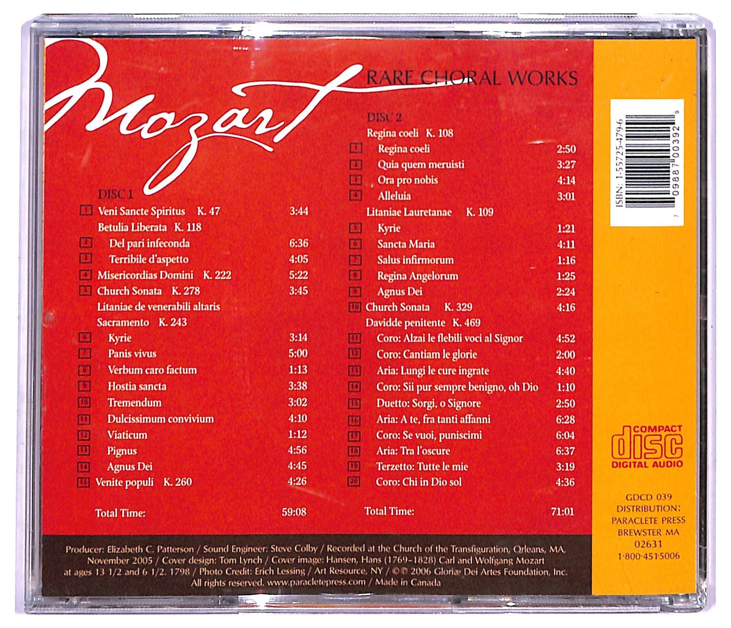 EBOND Mozart - Rare Choral Works CD CD088067