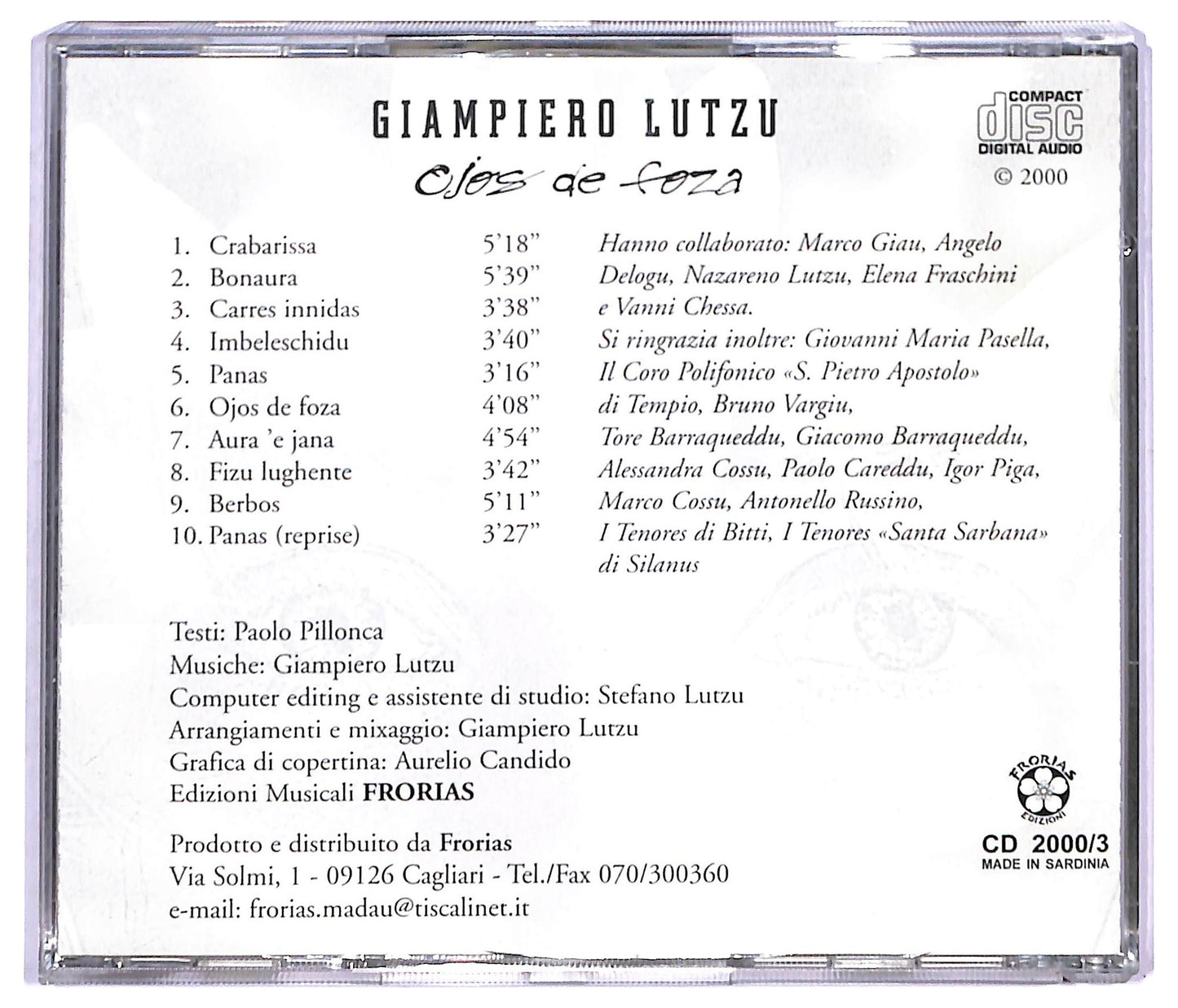 EBOND Giampiero Lutzu - Ojos de Foza CD CD088117