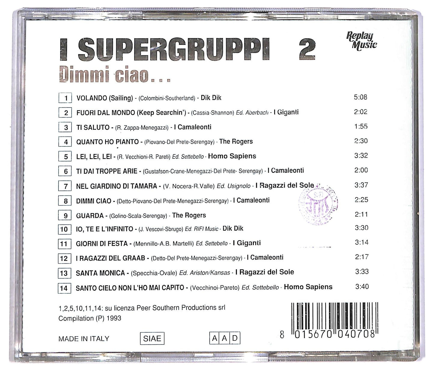 EBOND Various - I Supergruppi Volume 2 - Dimmi Ciao... CD CD088258