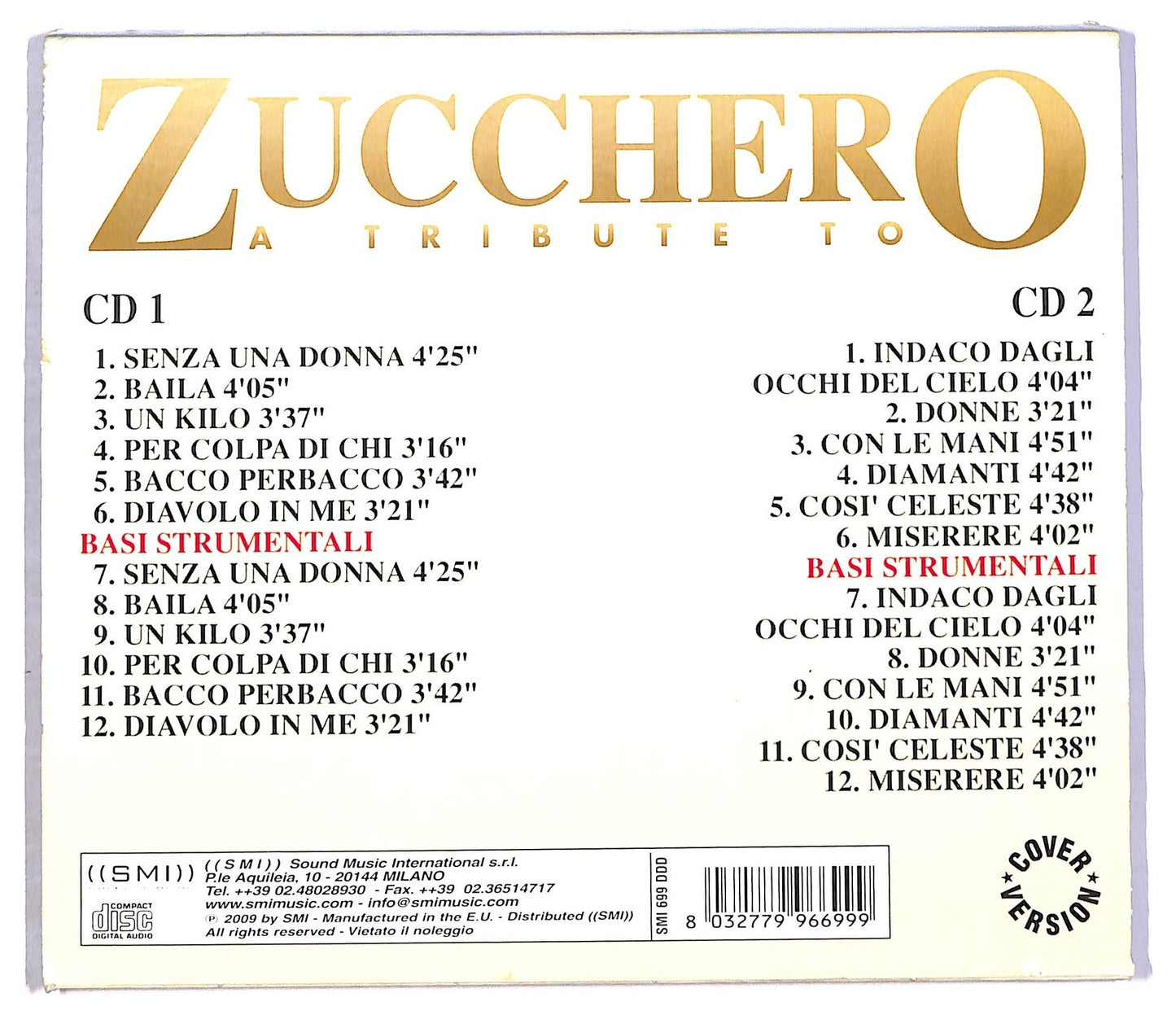 EBOND Various - Zucchero a Tribute to CD CD088410