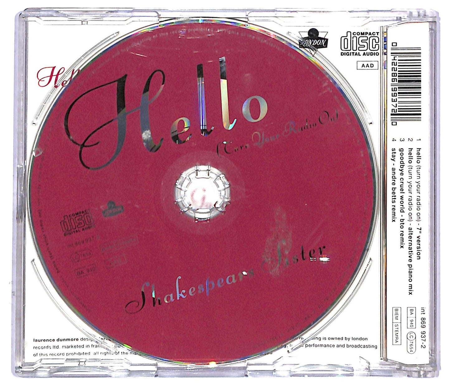 EBOND Shakespears Sister - Hello (Turn Your Radio On) CD CD088647