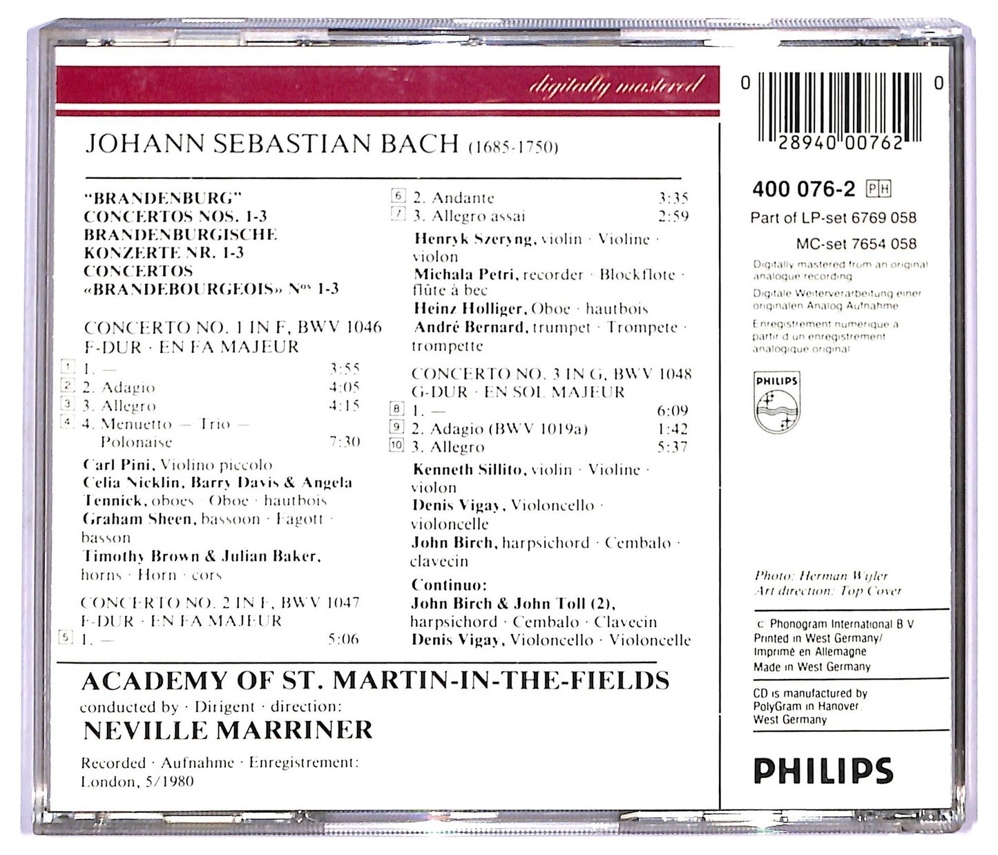 EBOND Bach - The Brandenburg Concertos Nos. 1, 2 & 3 CD CD088717