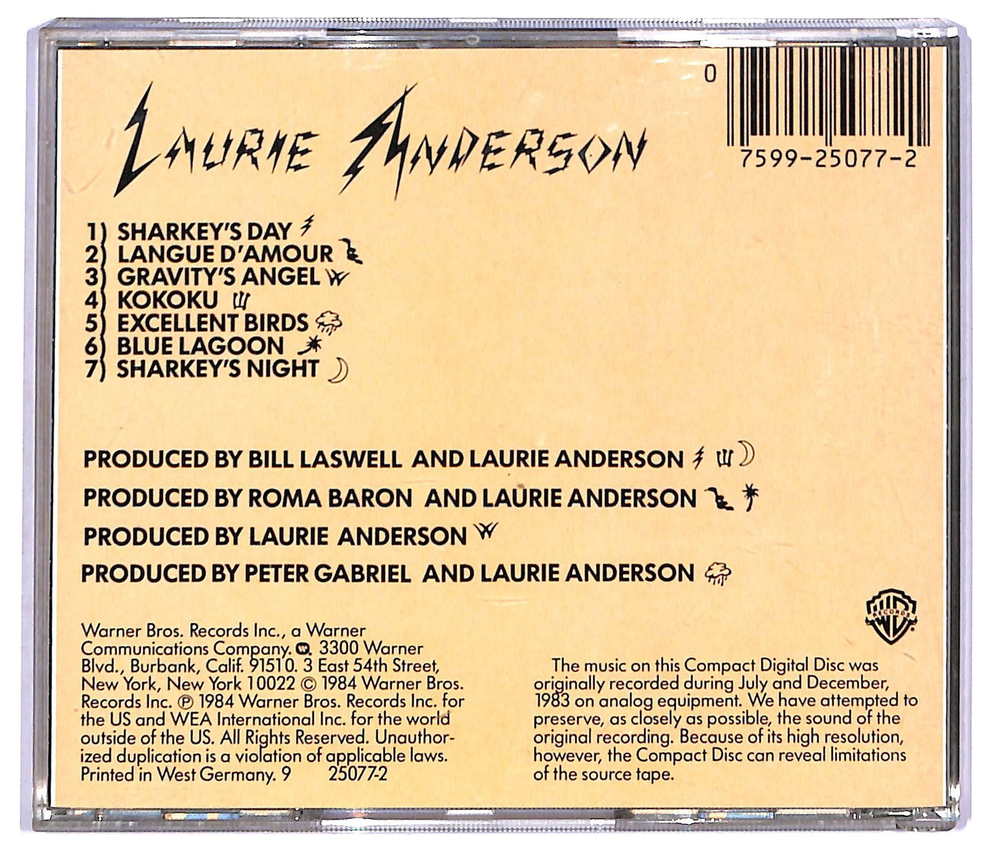 EBOND Laurie Anderson - Mister Heartbreak CD CD088742