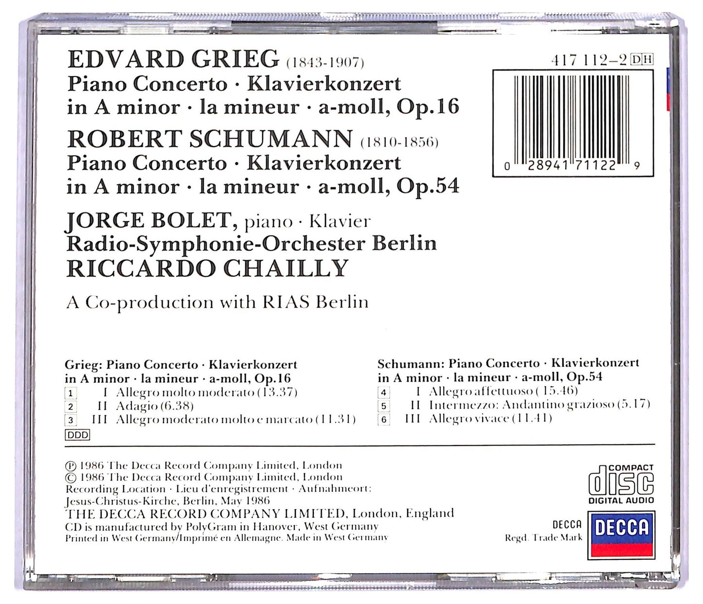 EBOND Grieg Schumann - Piano Concertos CD CD088743
