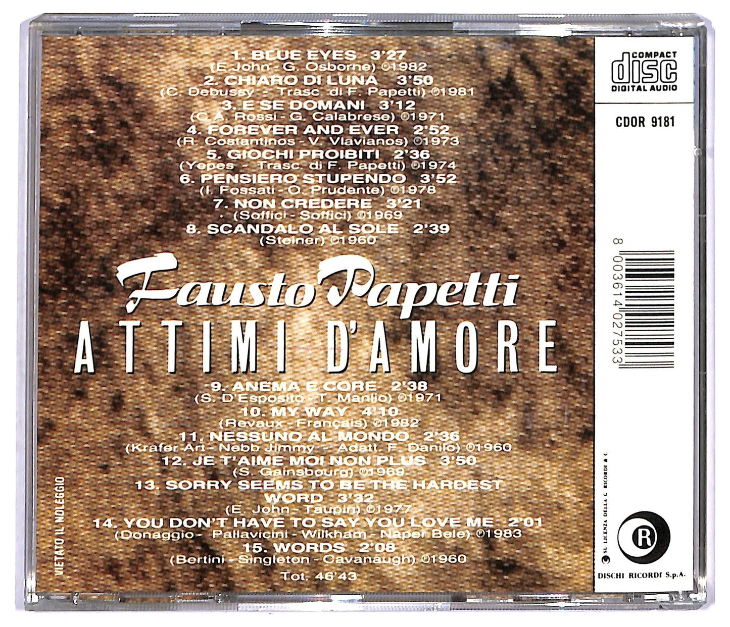 EBOND Fausto Papetti - Attimi D'Amore CD CD088865