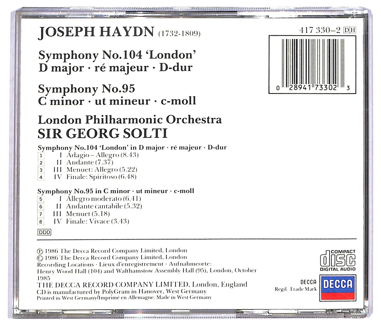 EBOND Haydn - Symphony No.104 'London CD CD088918