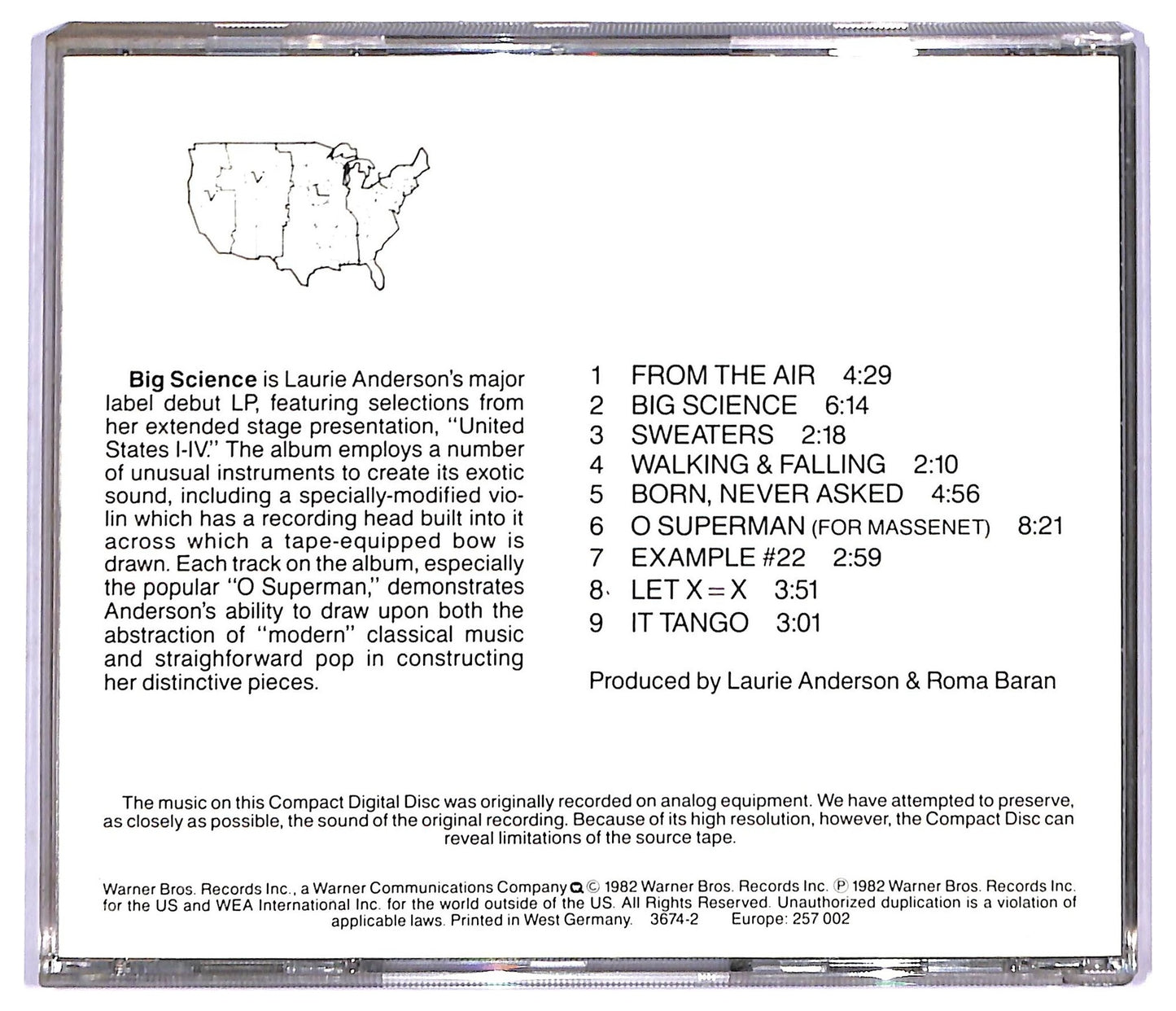 EBOND Laurie Anderson - Big Science CD CD089029