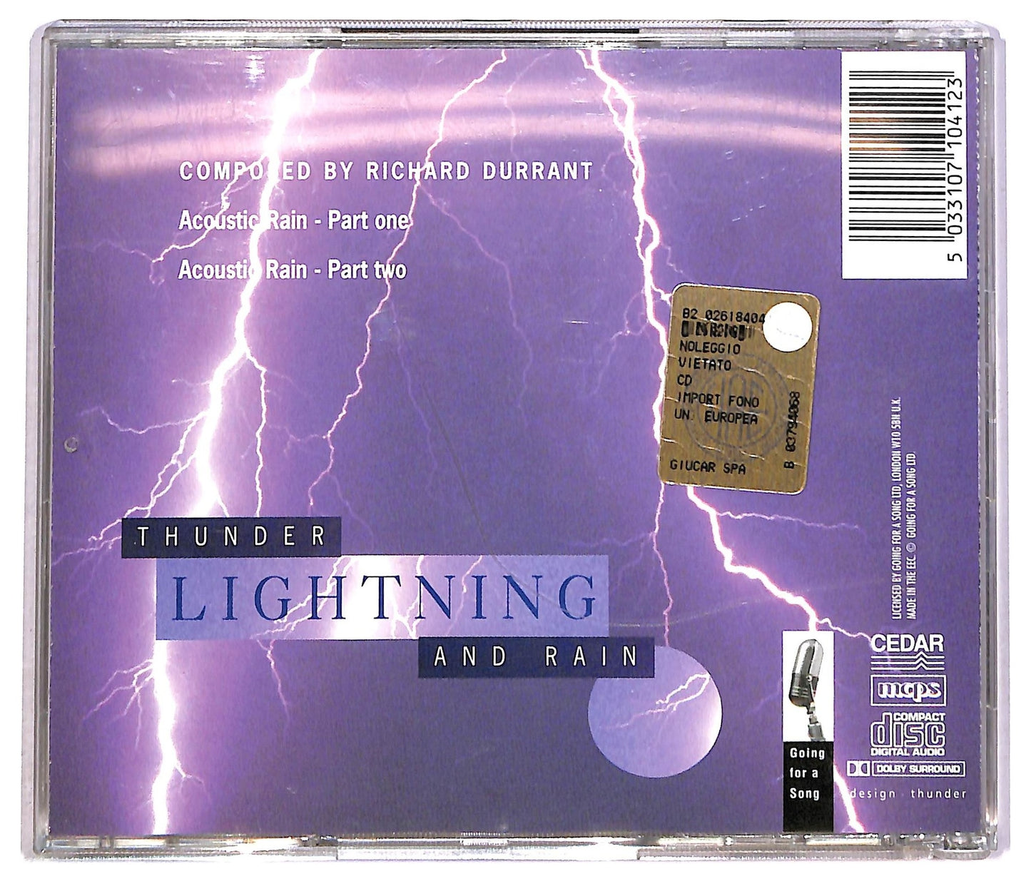 EBOND Richard Durrant -Thunder, Lightning And Rain CD CD089314